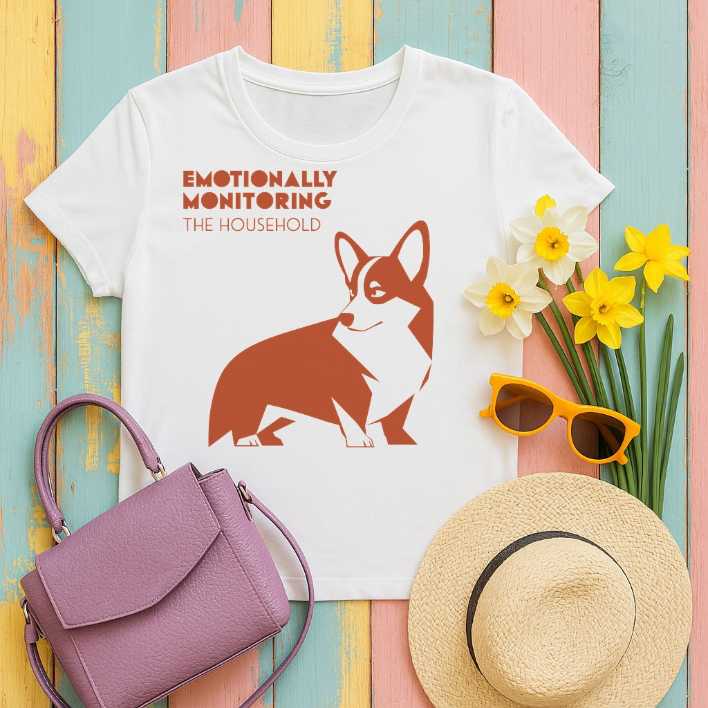 Emotionally Monitoring Corgi t-shirt