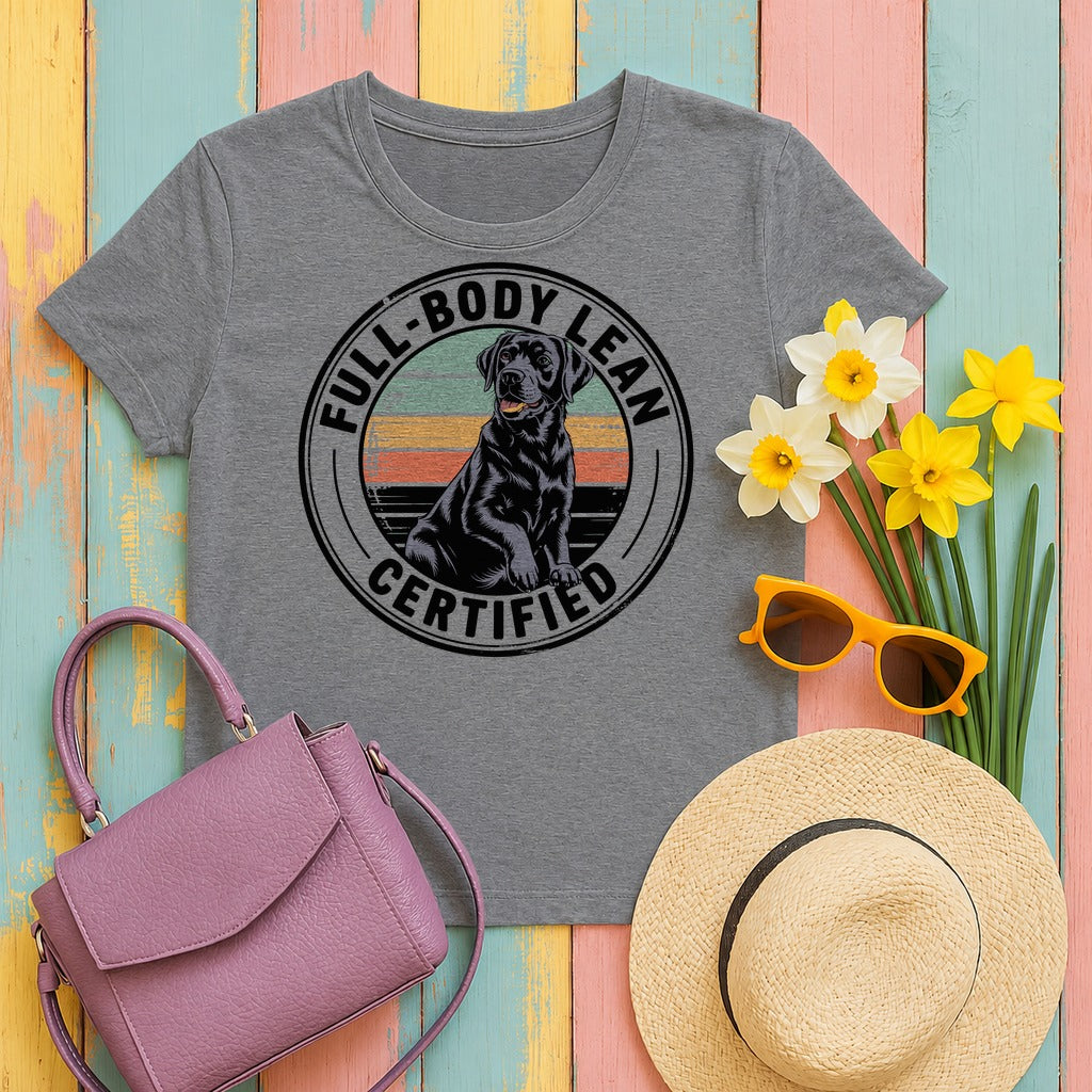 Full-Body Lean Certified Black Labrador T-Shirt in Graphite Heather