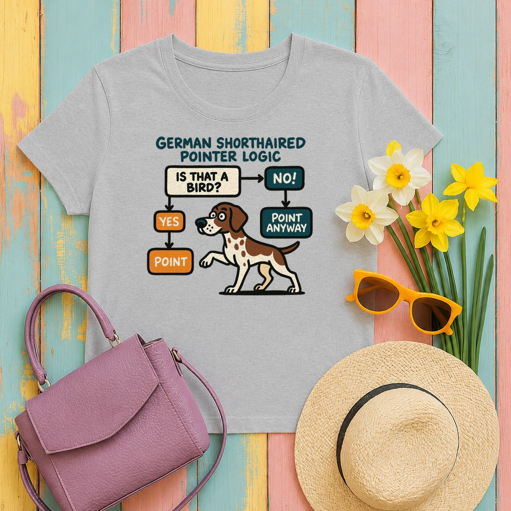 German Shorthaired Pointer Logic T-shirt in Sport Grey