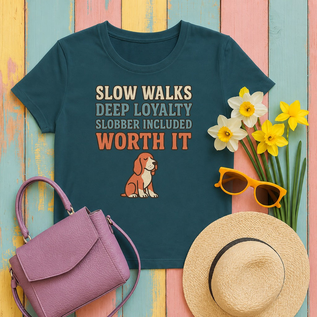 Bracco Italiano Slow Walks Deep Loyalty Tee in Heather Deep Teal