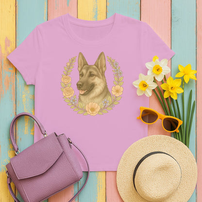 German Shepherd Floral Wreath Design Shirt product
