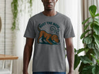 Grey t-shirt with brown dog graphic and text "RUST THE NOSE".