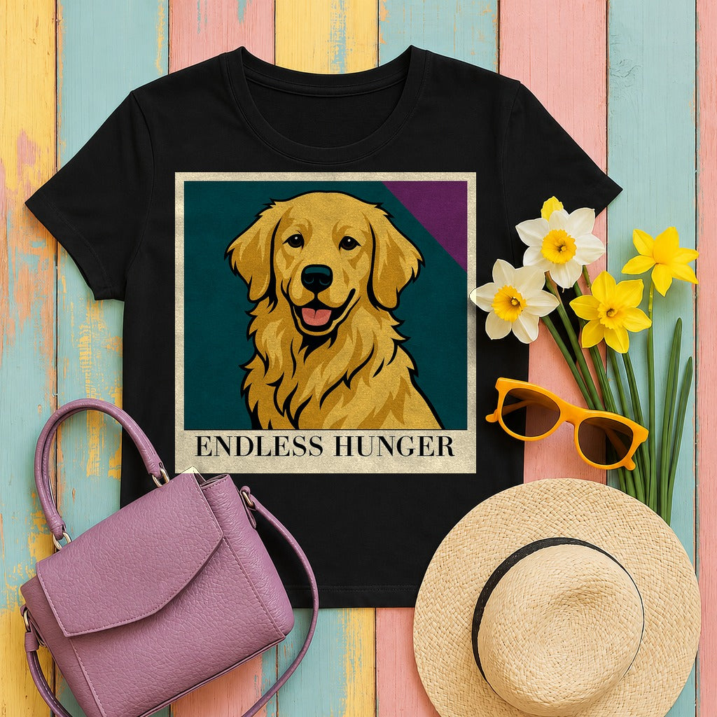 Endless Hunger Golden Retriever T-Shirt in Black