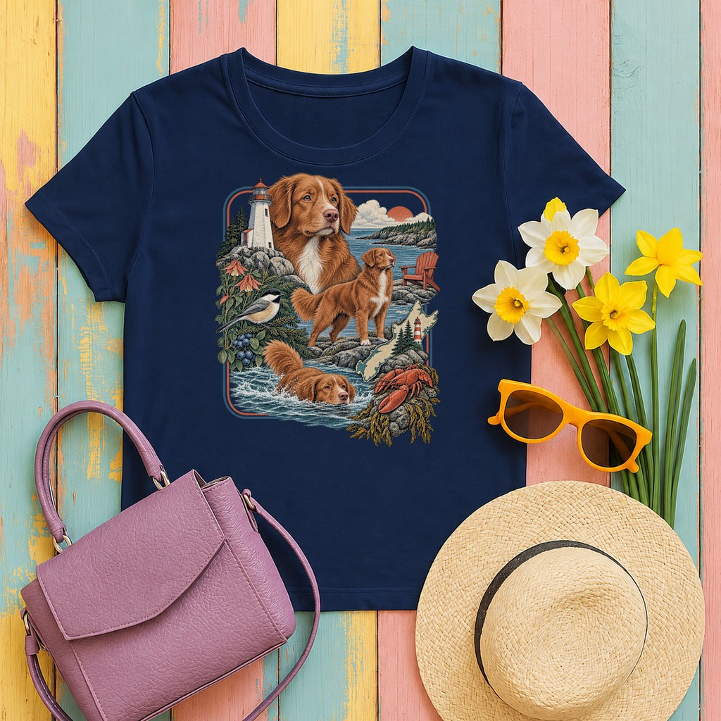 Nova Scotia Duck Tolling Retriever Heritage tee, Navy