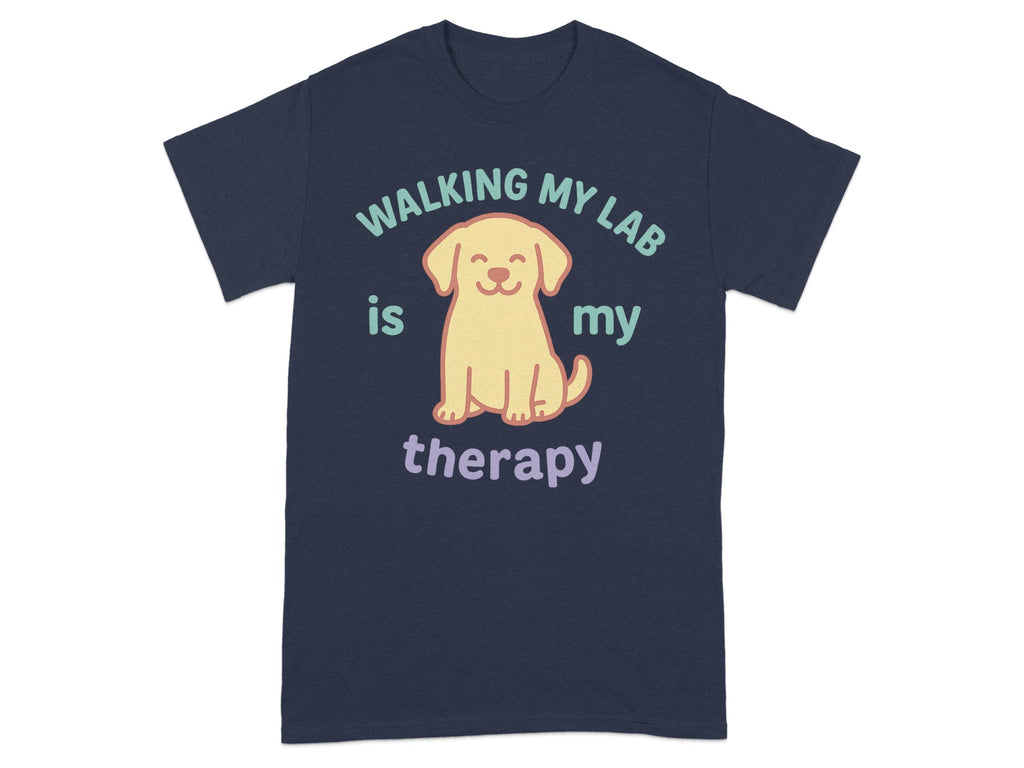 Walking My Lab Is My Therapy Cute Dog T-Shirt