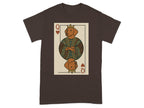 Queen of Hearts card design featuring a crowned dog in ornate clothing.