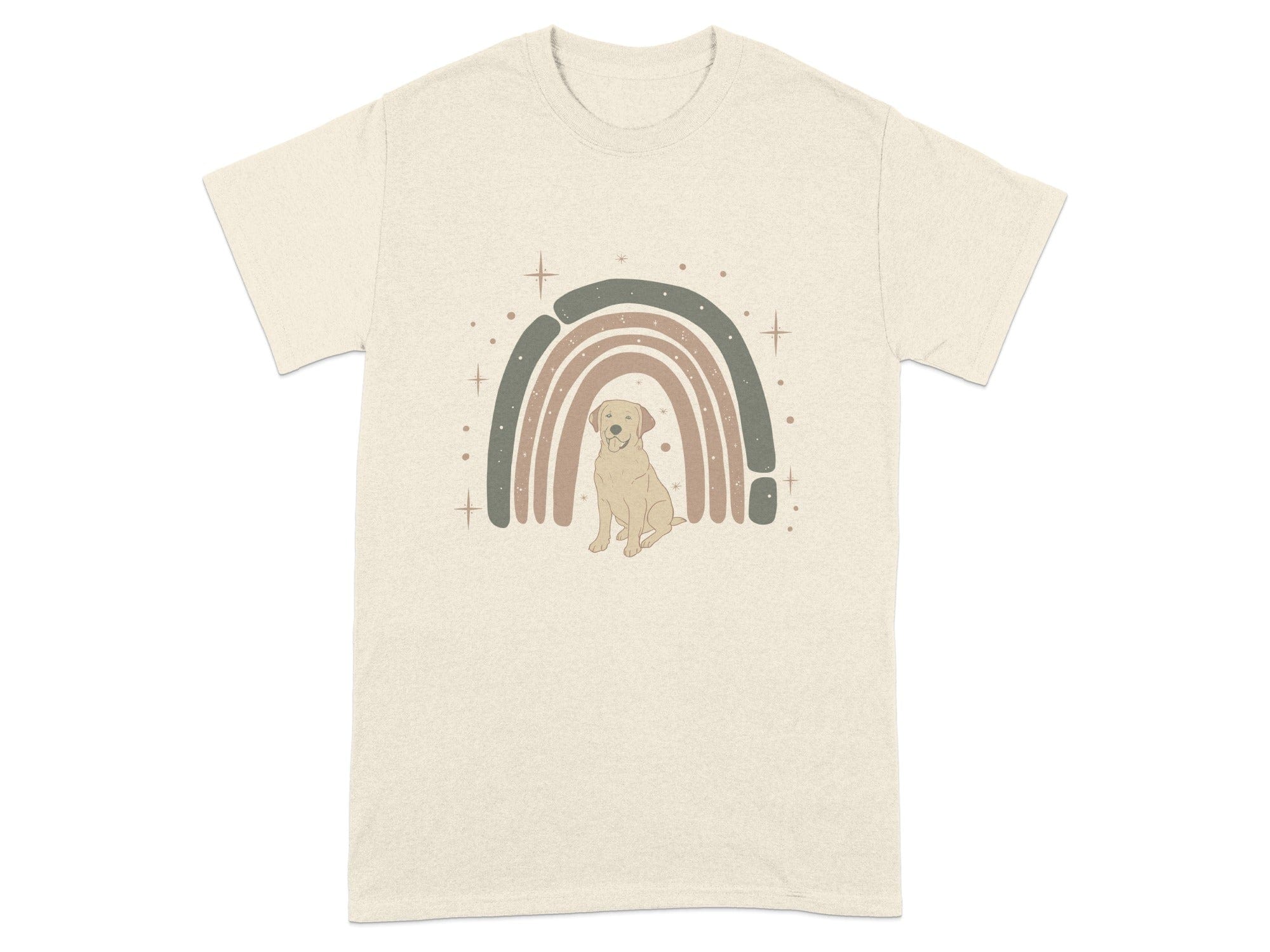 Adorable Puppy with Rainbow Print T-Shirt Product
