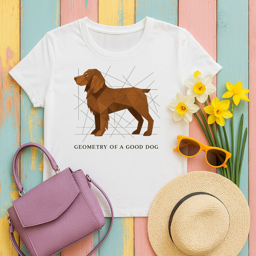 Boykin Spaniel Geometry of a Good Dog T-shirt in White