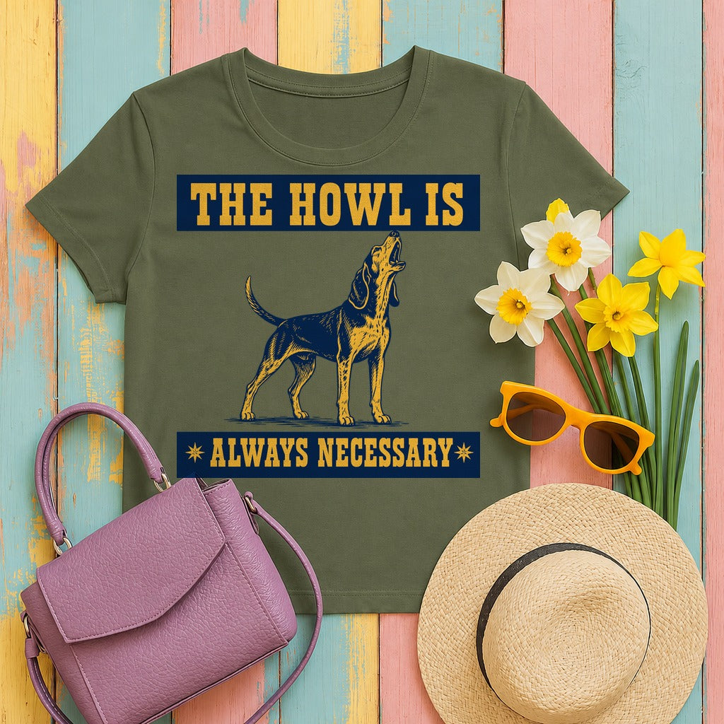 The Howl Is Always Necessary Coonhound T-Shirt in Military Green