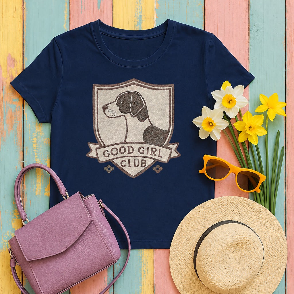 Pointer Good Girl Club T-shirt in Navy