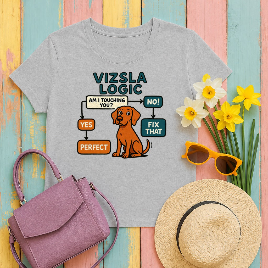 Vizsla Logic Flowchart Premium T-Shirt in Sport Grey