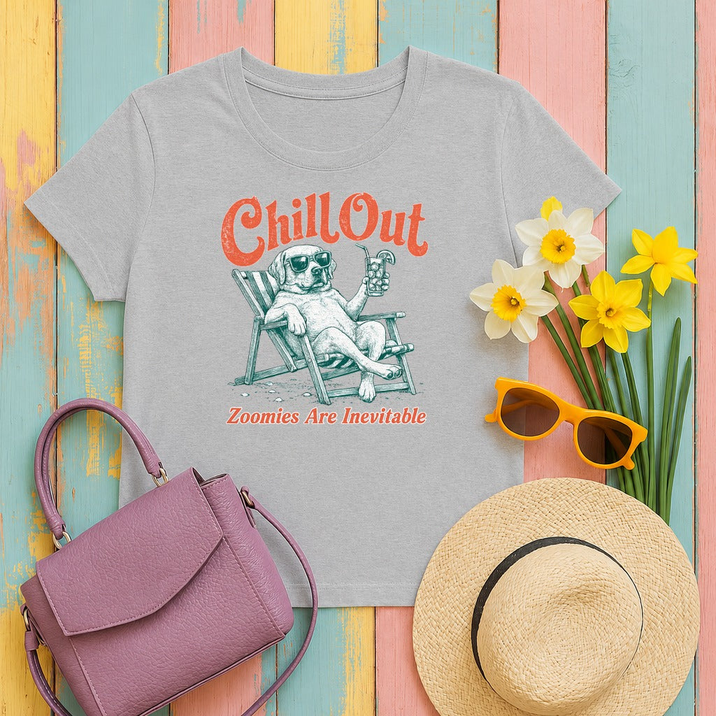 Chill Out Lab: Zoomies Are Inevitable T-Shirt in Sport Grey