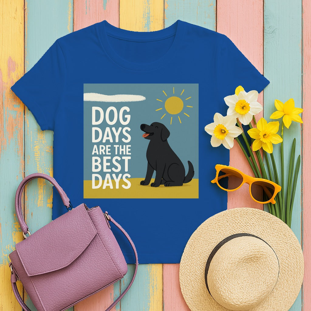 Dog Days Happy Black Lab T-Shirt in Royal