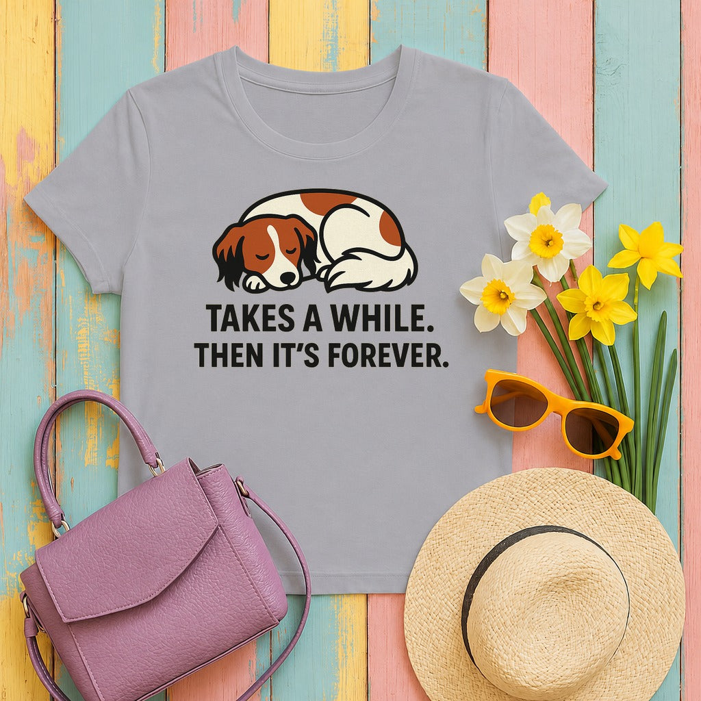 Kooikerhondje Takes A While Tee in Athletic Heather