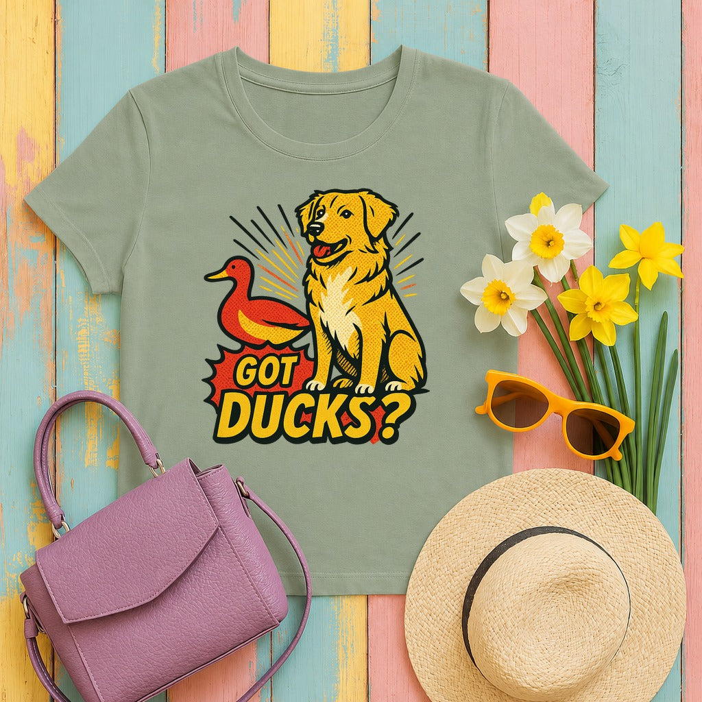 Nova Scotia Duck Tolling Retriever Got Ducks T-shirt in Sage