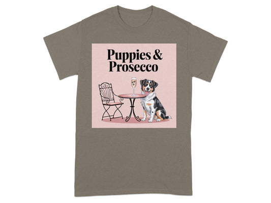 Puppies and Prosecco Graphic Print T-shirt product type
