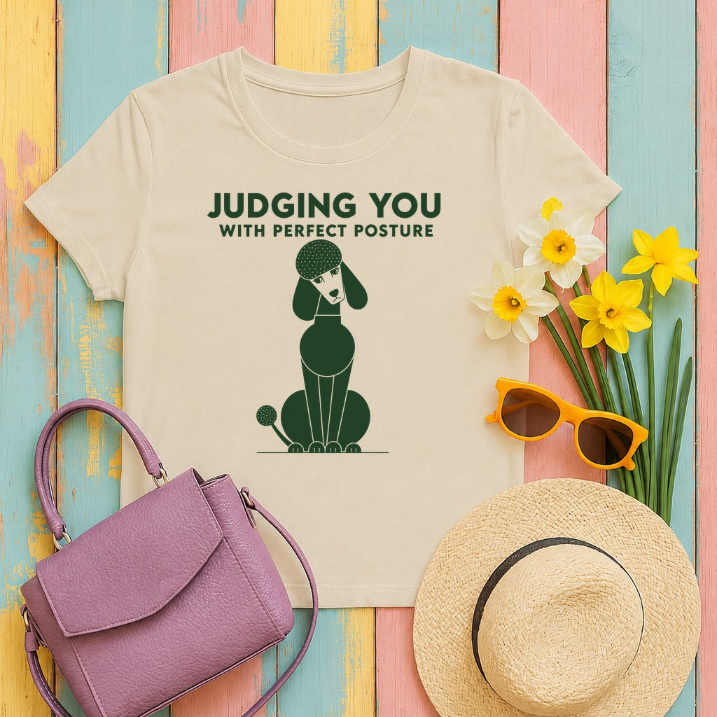 Judging Poodle T-Shirt in Sand