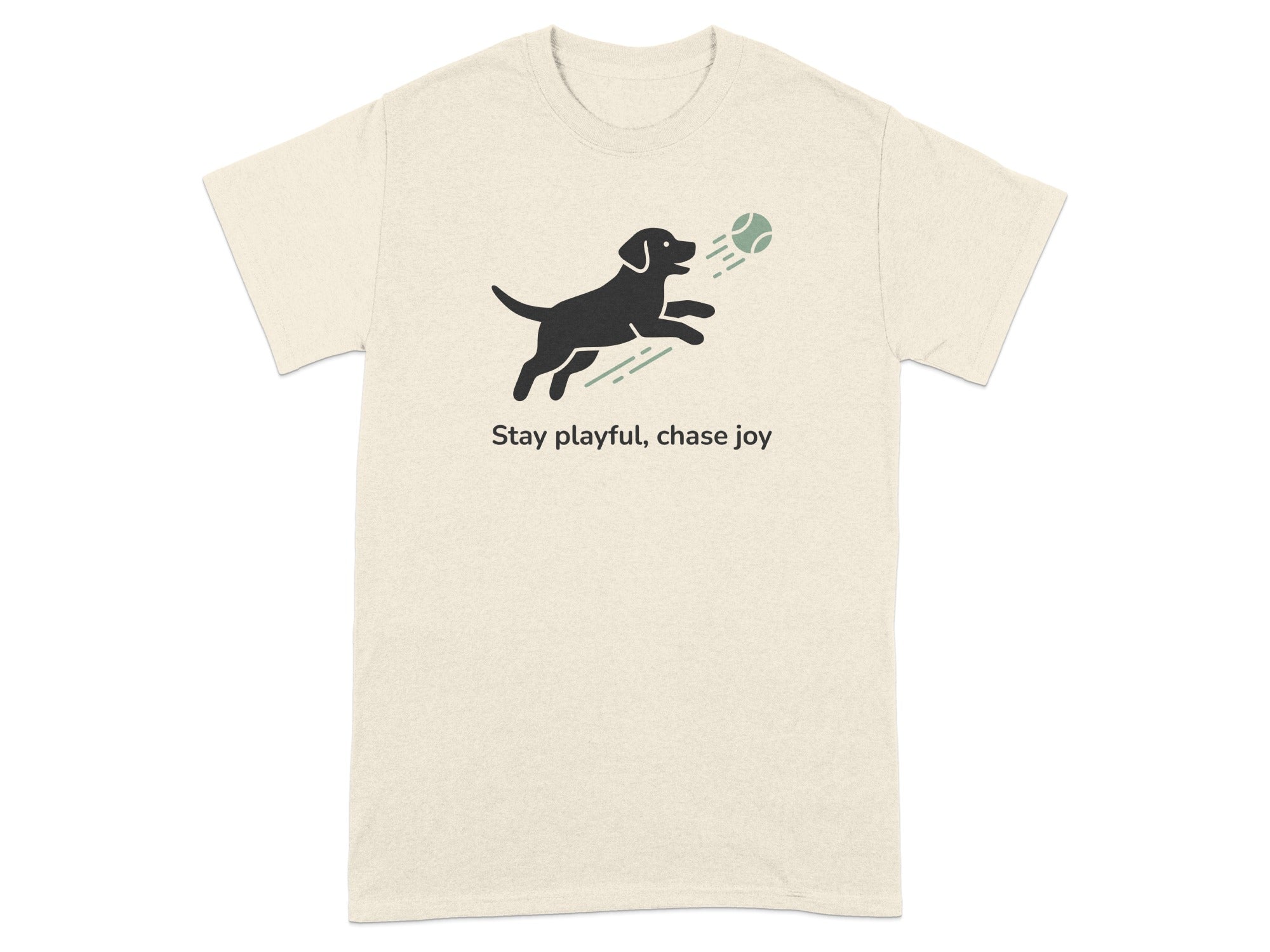 Stay Playful Chase Joy Dog Illustration T-shirt