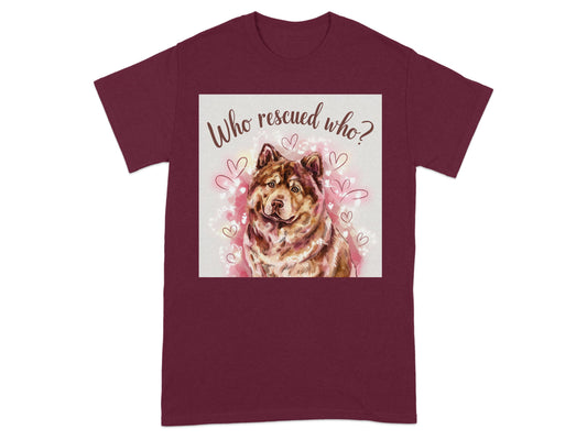 Who Rescued Who Heart Design Pet Lover Shirt product type