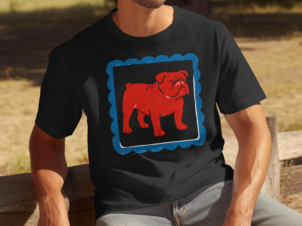 Bulldog Graphic Tee with Vintage Style Print Design