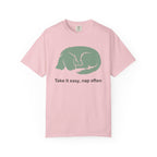 Take it easy nap often dog graphic t-shirt