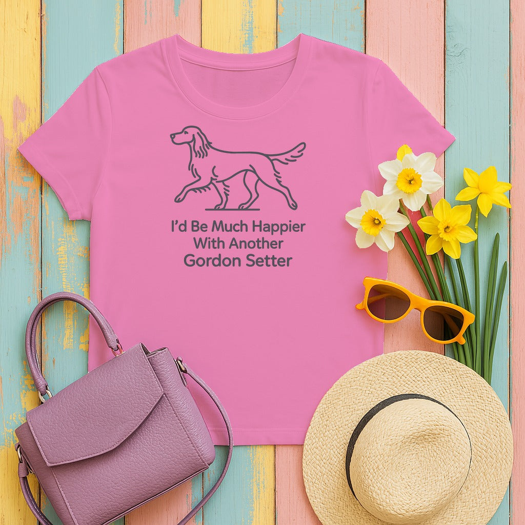Gordon Setter Enthusiast Graphic T-Shirt in Azalea