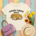 The Good Vibes Only Greyhound T-Shirt in Natural