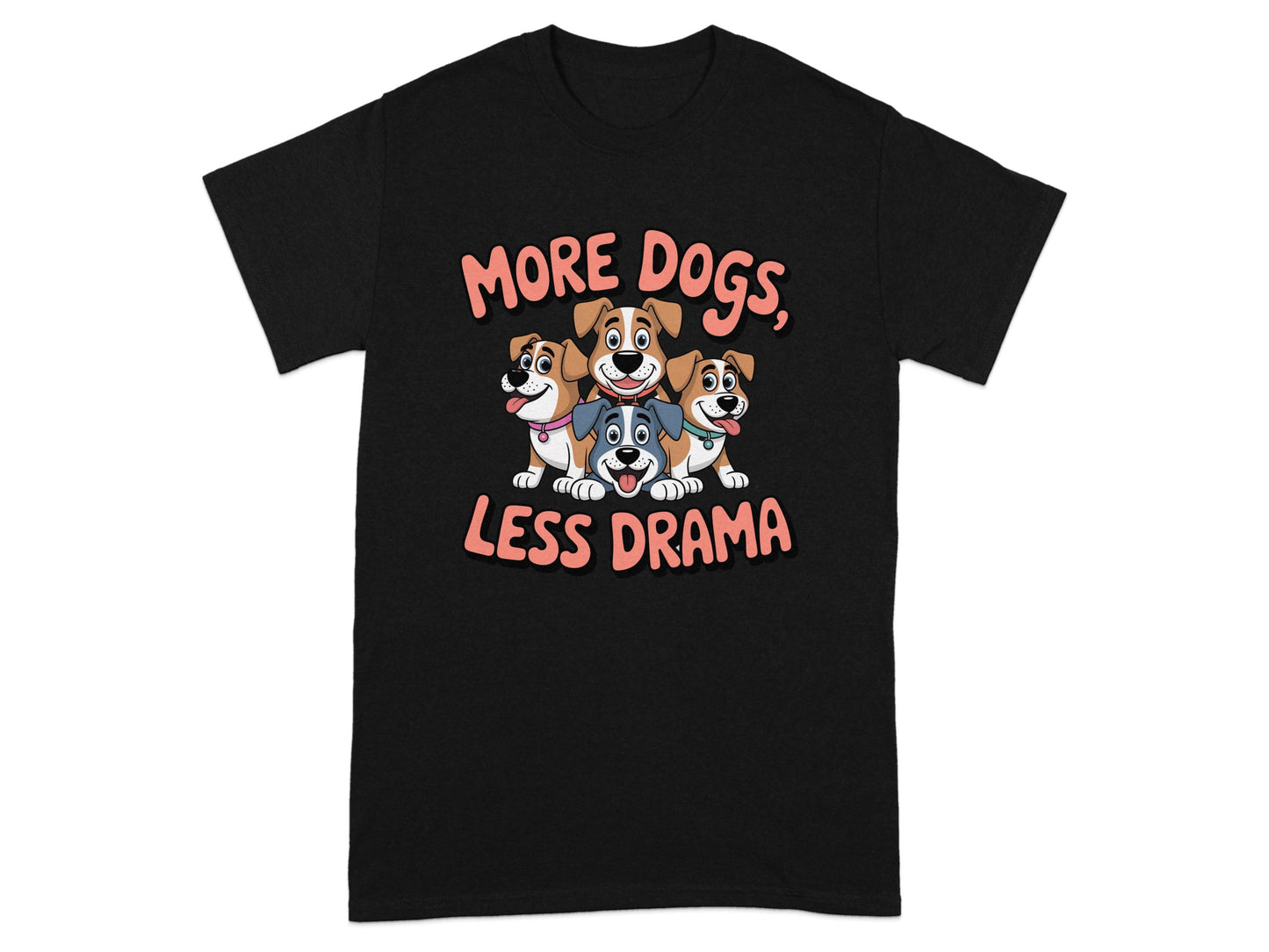 More Dogs Less Drama Funny Graphic T-Shirt product type