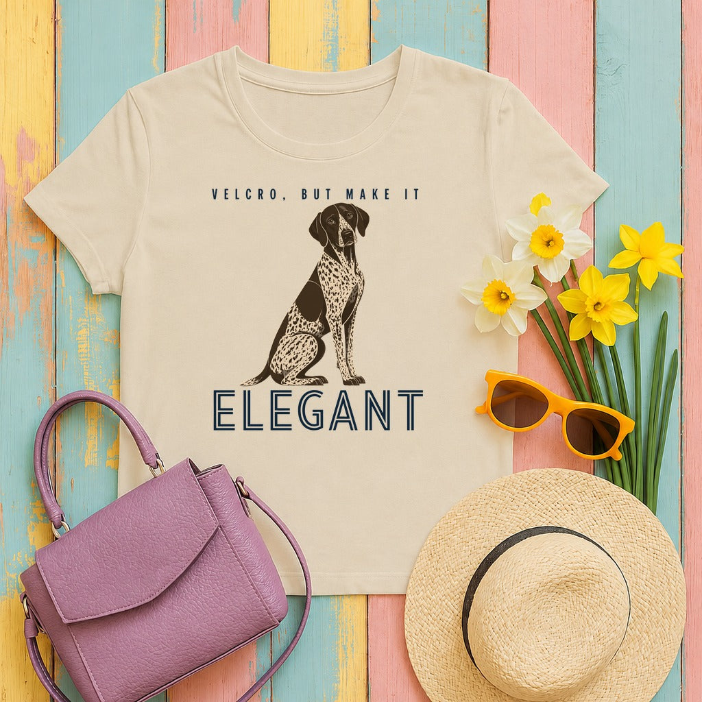 Velcro German Shorthaired Pointer T-Shirt in Sand