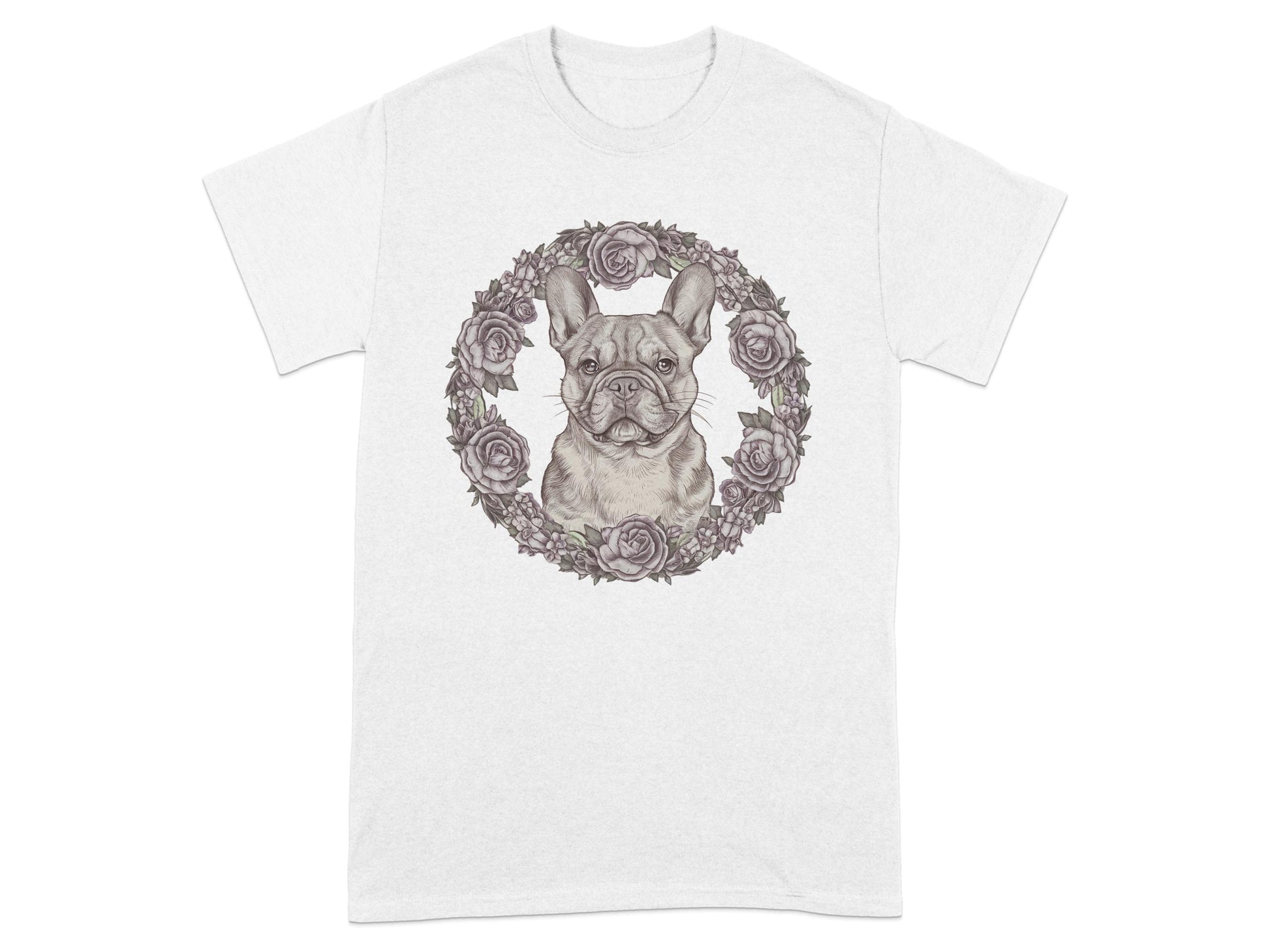 French Bulldog with Roses Graphic T-shirt product