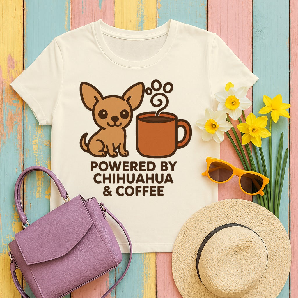 The Daily Fuel Chihuahua & Coffee T-Shirt in Natural