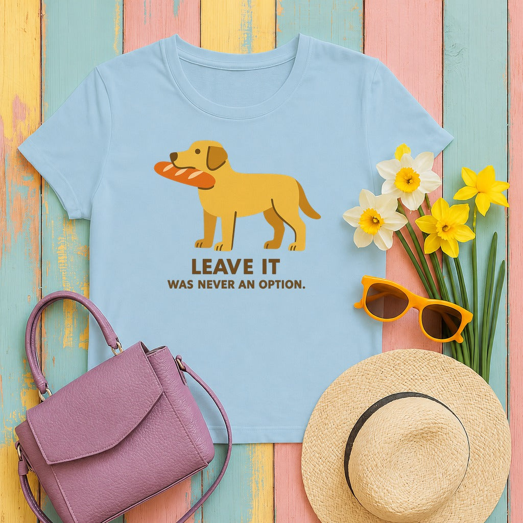 Yellow Lab Leave It Tee in Light Blue