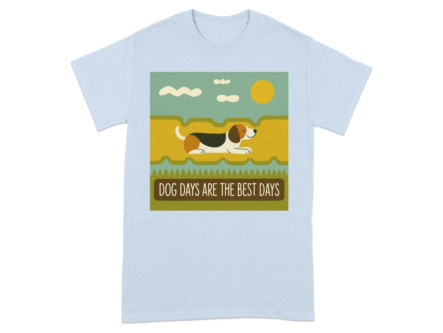 Dog Days Are The Best Days Beagle T-Shirt Light Blue T-shirt