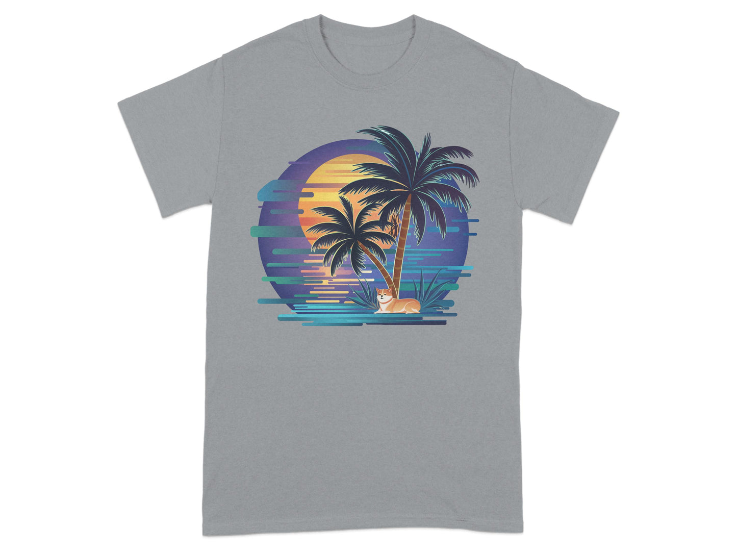Tropical Sunset Palm Trees Beach Vibes Graphic T-shirt product type