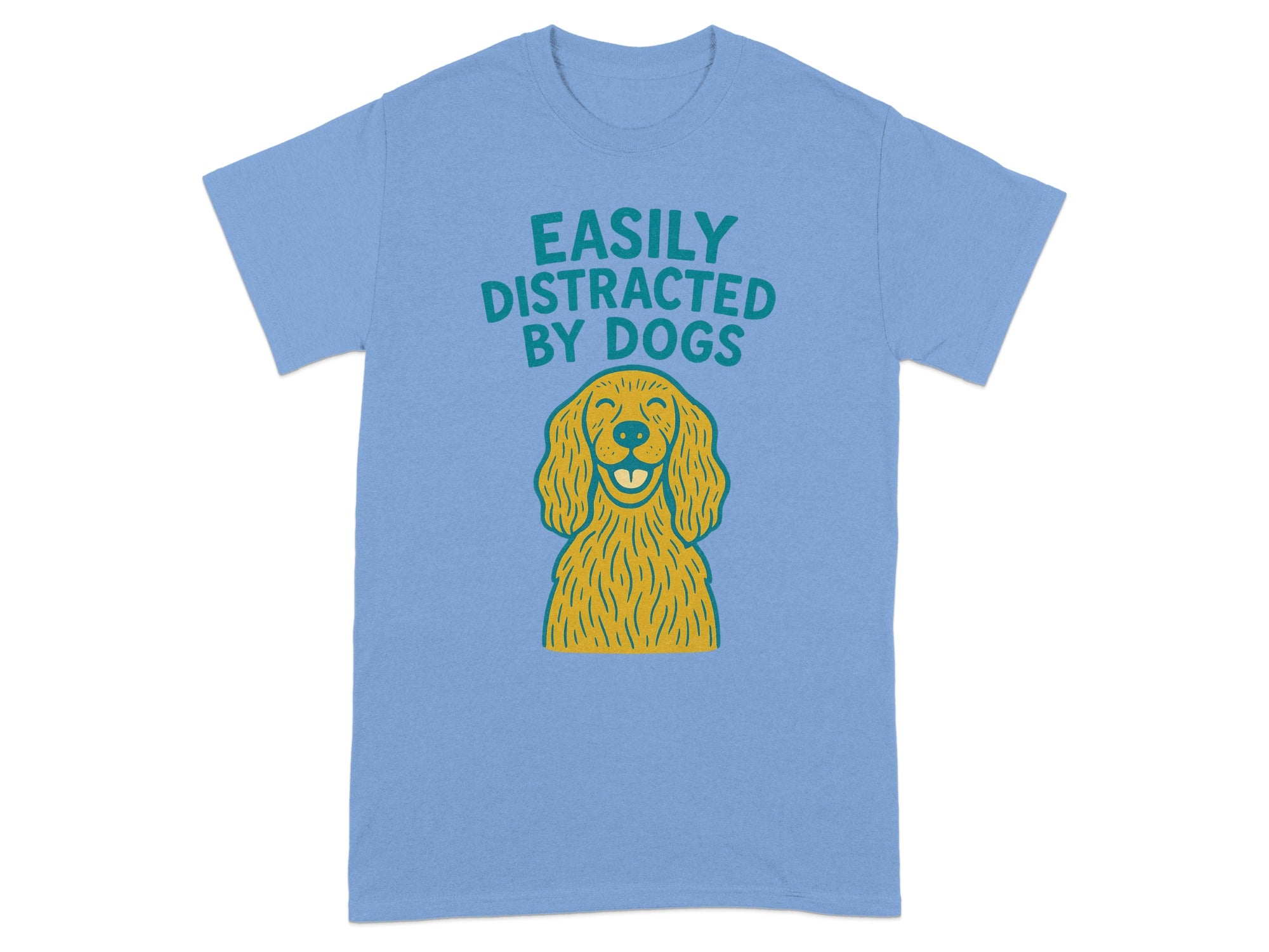 Easily Distracted By Dogs Funny Graphic T-shirt