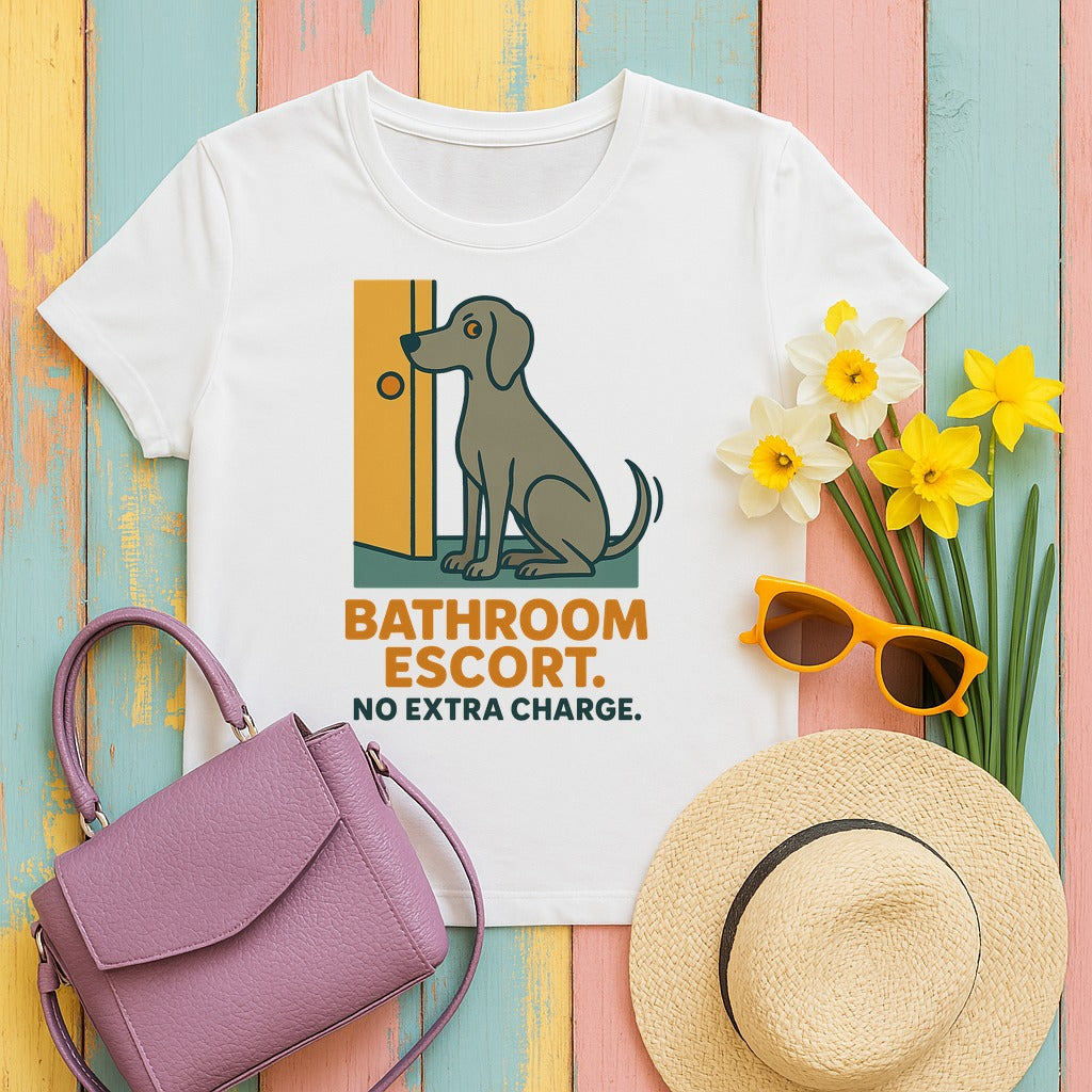 Weimaraner Bathroom Escort Tee in White