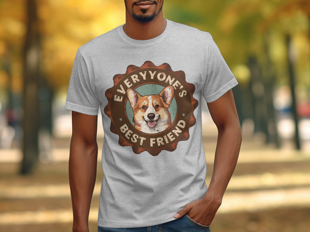 Everyone's Best Friend Cute Corgi Print T-Shirt