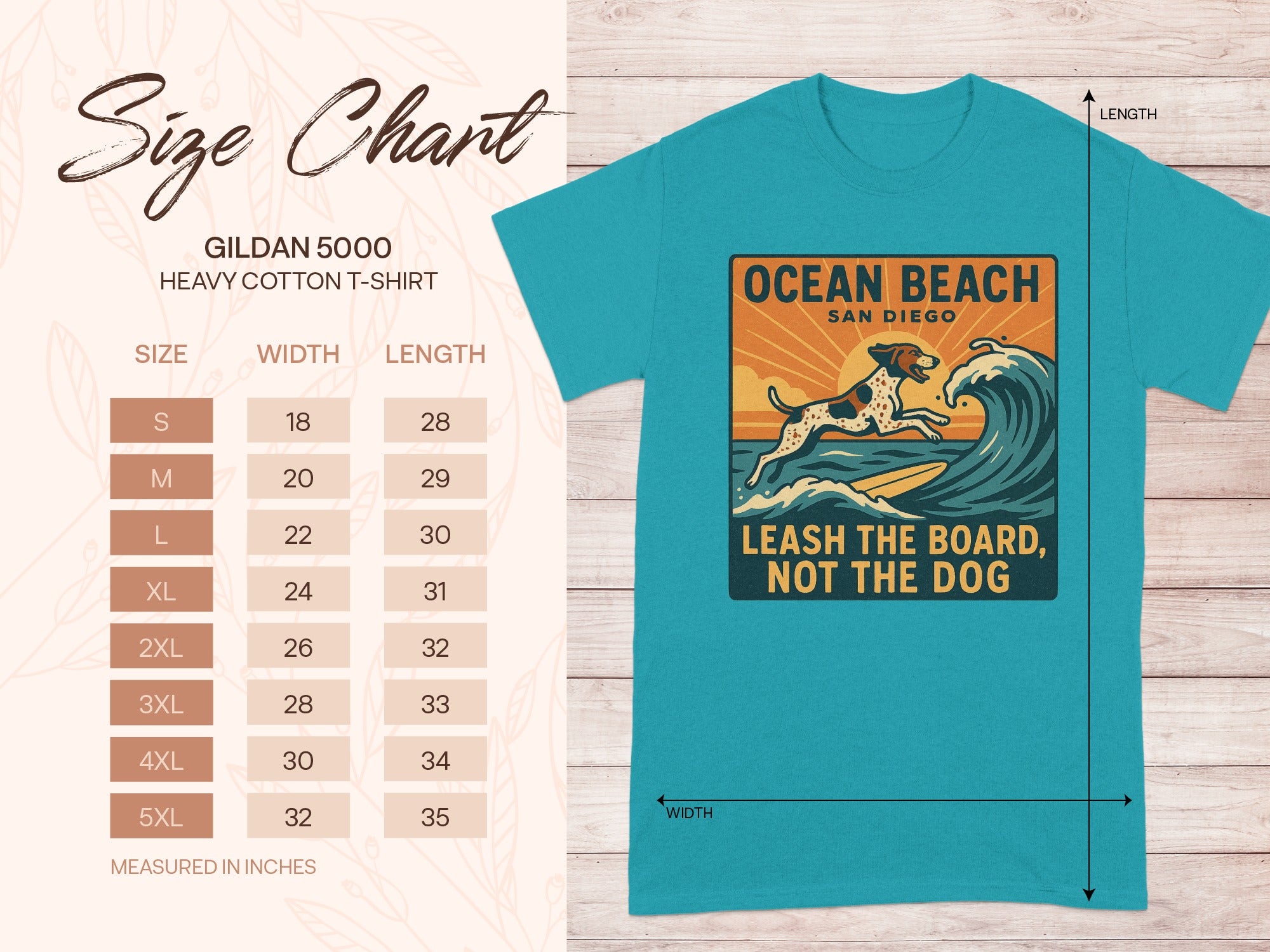 Ocean Beach San Diego Leash The Board T-Shirt product