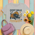 Black Lab "Every Walk is an Investigation" Cartoon T-shirt in Ash
