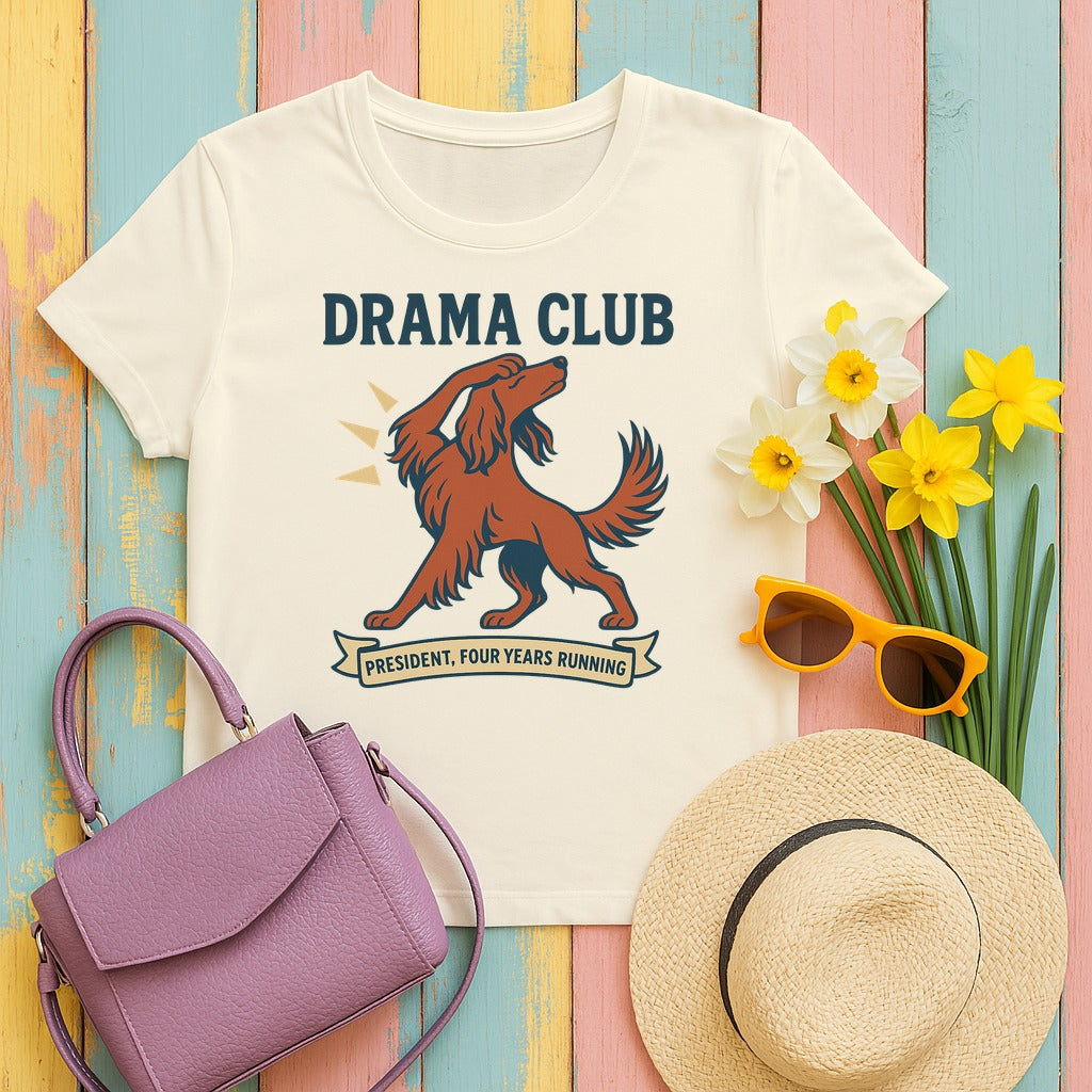 Irish Setter Drama Club President T-shirt in Natural