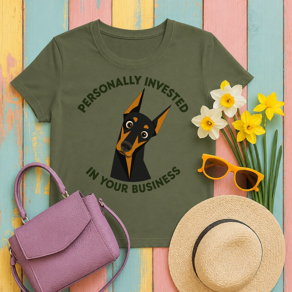Invested Doberman T-shirt in Military Green