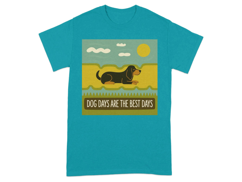 Dog Days Are The Best Days Gordon Setter T-Shirt Tropical Blue T-shirt