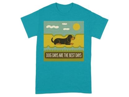 Dog Days Are The Best Days Gordon Setter T-Shirt Tropical Blue T-shirt