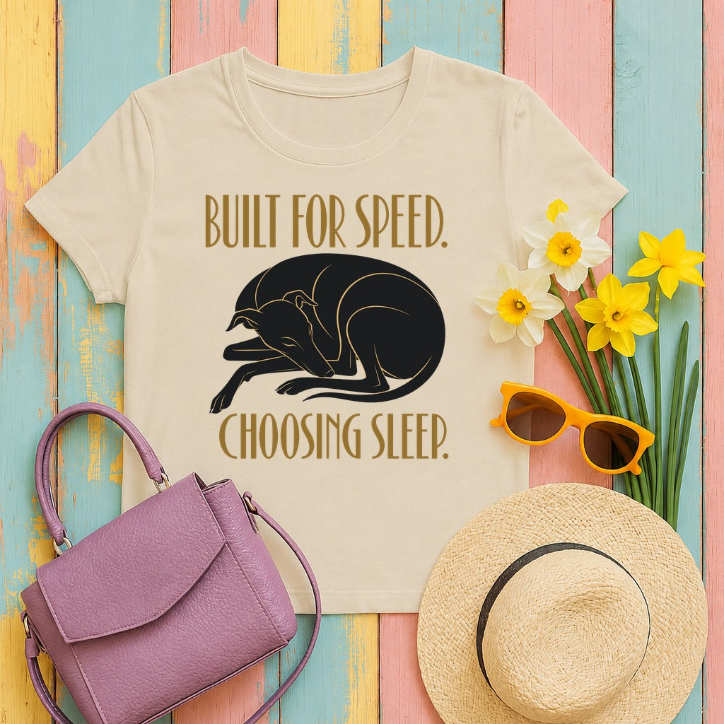 Built for Sleep Greyhound T-Shirt in Sand