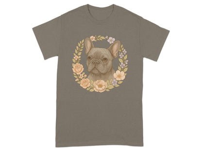 Floral French Bulldog Illustration T-Shirt product