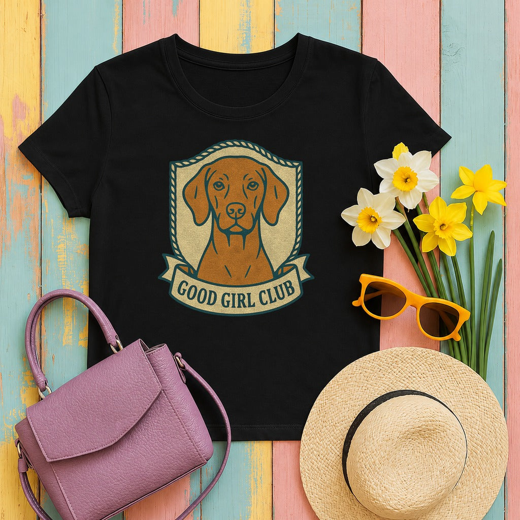 Vizsla Good Girl Club Tee in Black