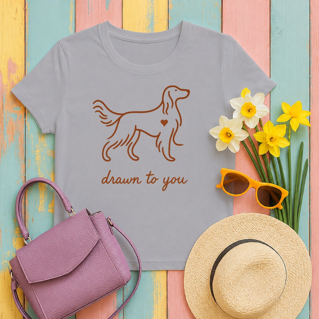 Irish Setter Drawn to You Line Art T-shirt in Athletic Heather