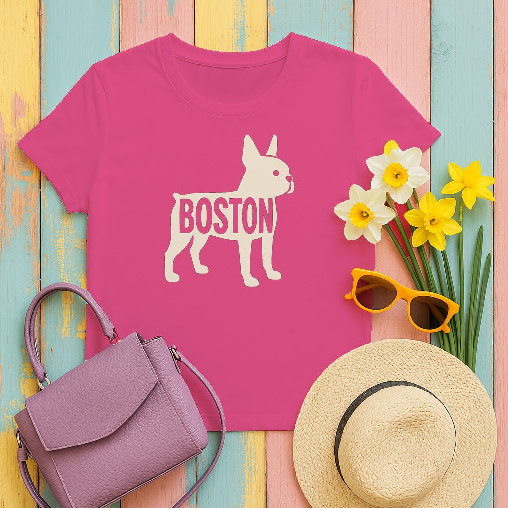 Boston City Canine Silhouette T-Shirt in Heliconia