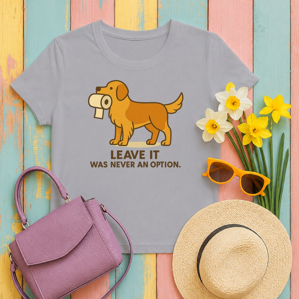 Golden Retriever Leave It Tee in Athletic Heather