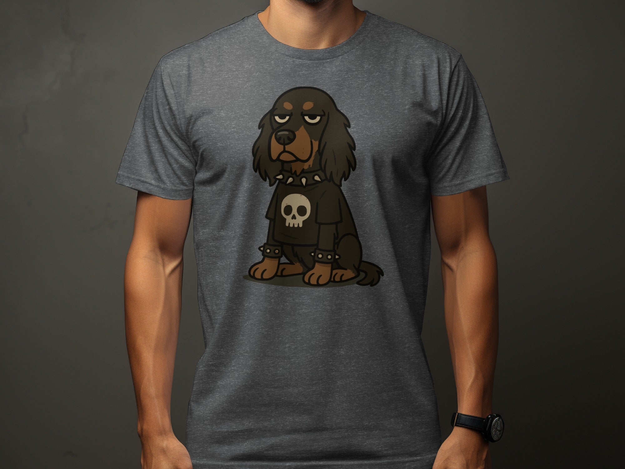 Grumpy Gothic Dog Graphic Tee for Unique Style